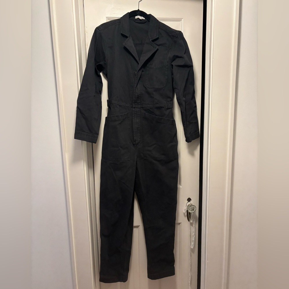 Alex Mill herringbone jumpsuit, black, size S